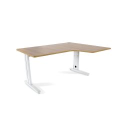 Kit Mesa Metal L Derecha 160 x 120 Blanco/Roble