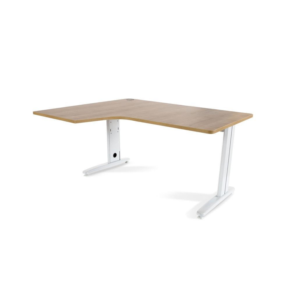 Kit Mesa Metal L Izquierda 160 x 120 Blanco/Roble