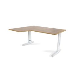 Kit Mesa Metal L Izquierda 160 x 120 Blanco/Roble