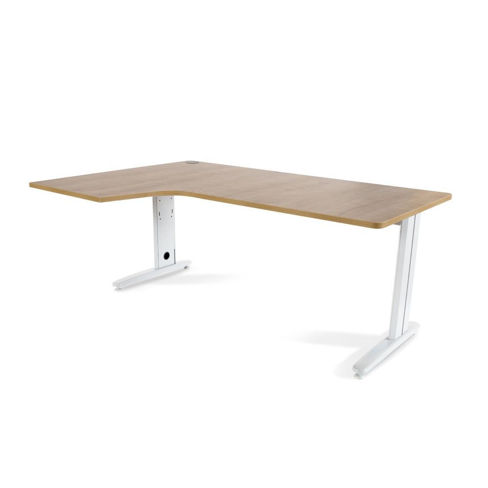 Kit Mesa Metal L Izquierda 180 x 120 Blanco/Roble