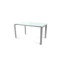 Kit Mesa Total 140 x 80 Aluminio / Cristal Blanco