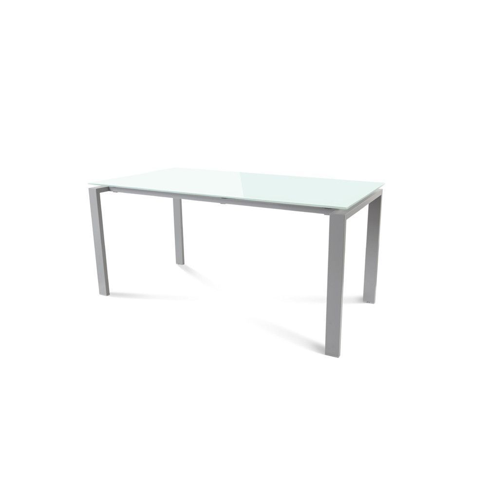 Kit Mesa Total 160 x 80 Aluminio/ Cristal Blanco