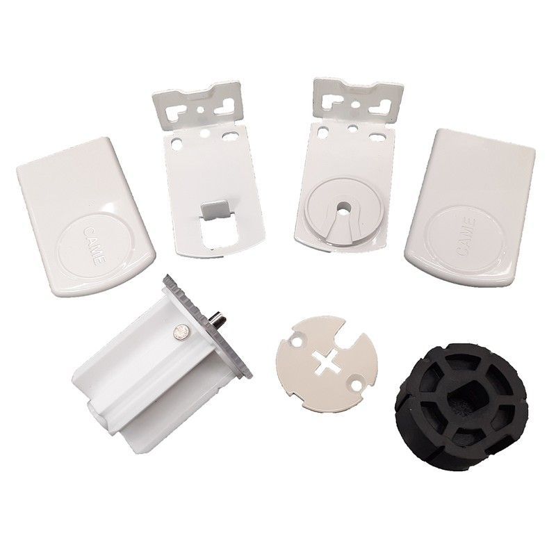 Kit motor cortina Ø 43: Escuadras soporte de 55 mm con embellecedores
