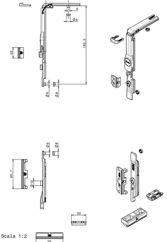 Kit oscilobatiente 1 hoja.