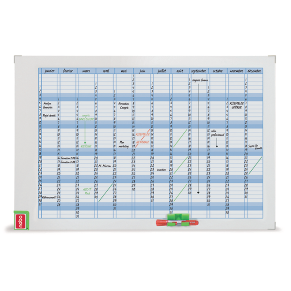 Kit Planning magnético anual de 90X60 mm+Rotulador+Borrador