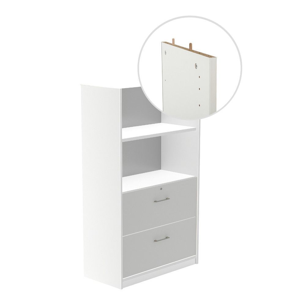 Kit Store 156 x 90 x 45 Estructura Blanca/Frontales Gris Sin Tapa