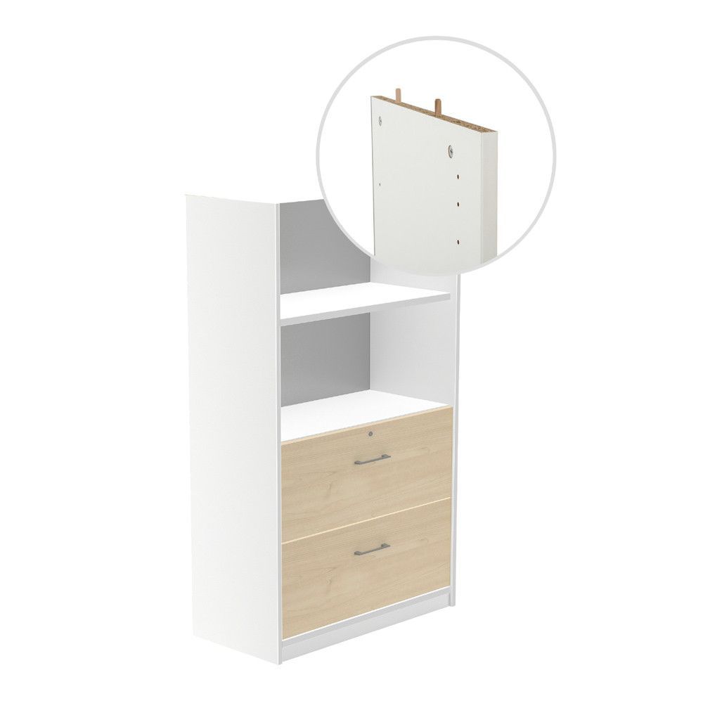 Kit Store 156 x 90 x 45 Estructura Blanca/Frontales Haya Sin Tapa