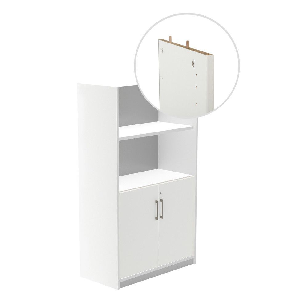 Kit Store 156 x 90 x 45 Estructura Blanca/Puertas Roble Sin Tapa