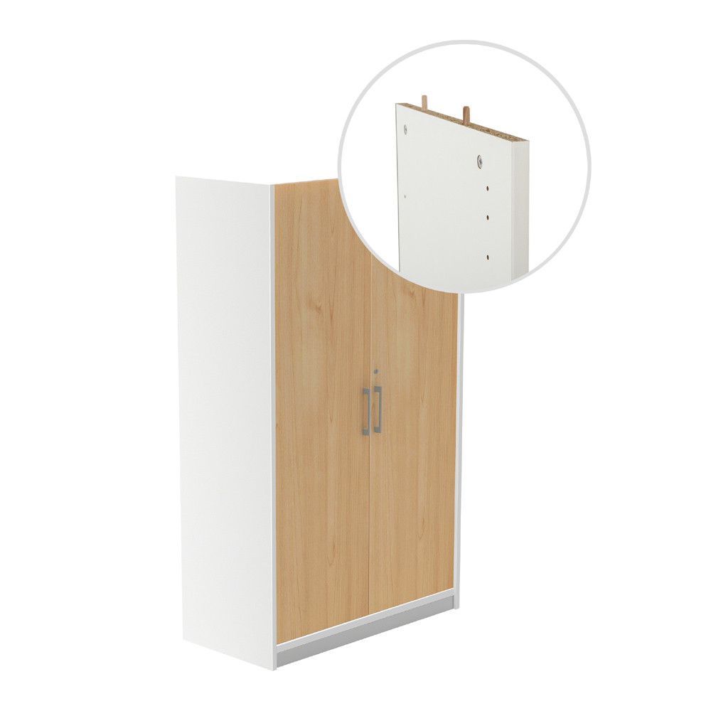 Kit Store 156 x 90 x 45 Estructura Blanca/Puertas Totales Roble Sin Tapa