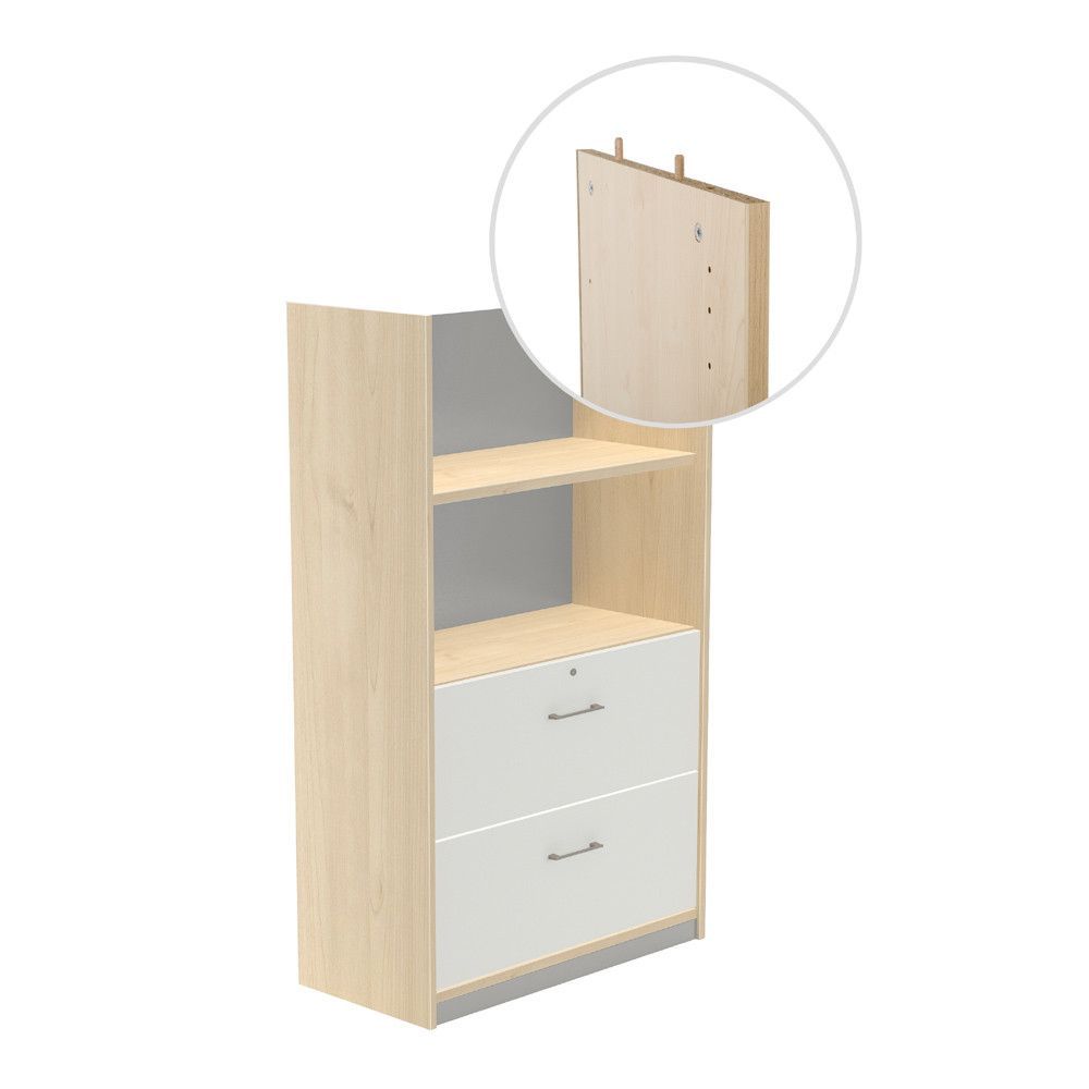 Kit Store 156 x 90 x 45 Estructura Haya/Frontales Blanco Sin Tapa