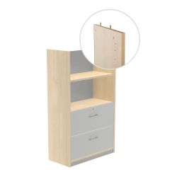 Kit Store 156 x 90 x 45 Estructura Haya/Frontales Gris Sin Tapa