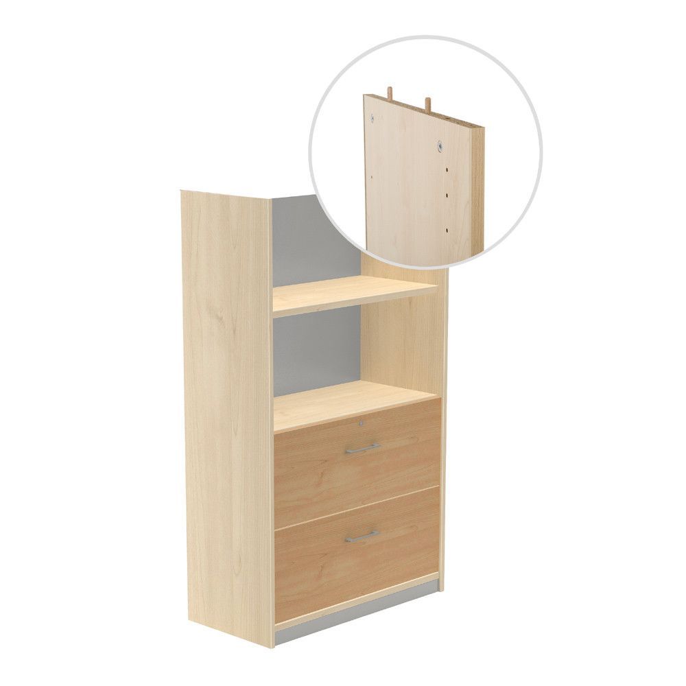 Kit Store 156 x 90 x 45 Estructura Haya/Frontales Roble Sin Tapa