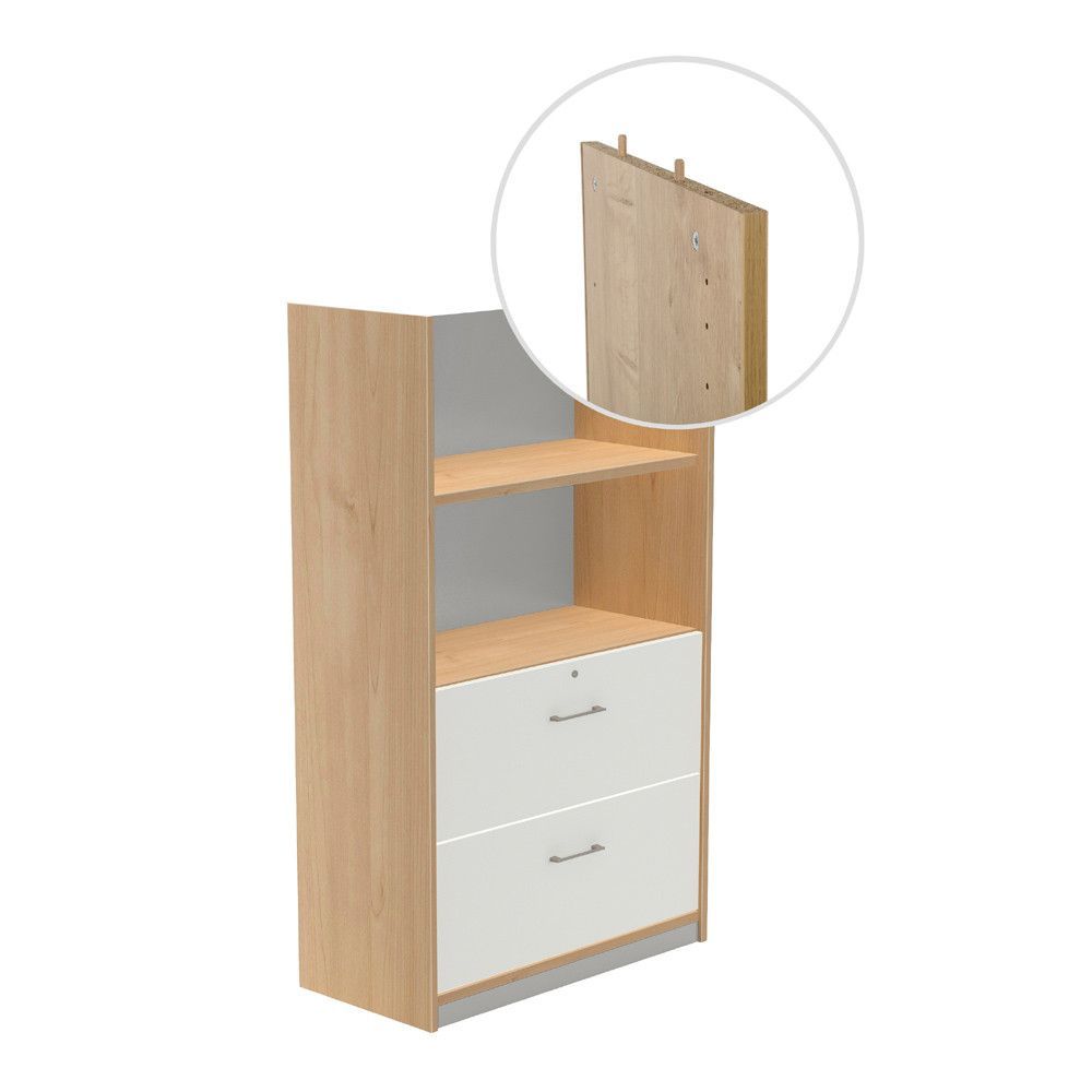 Kit Store 156 x 90 x 45 Estructura Roble/Frontales Blanco Sin Tapa