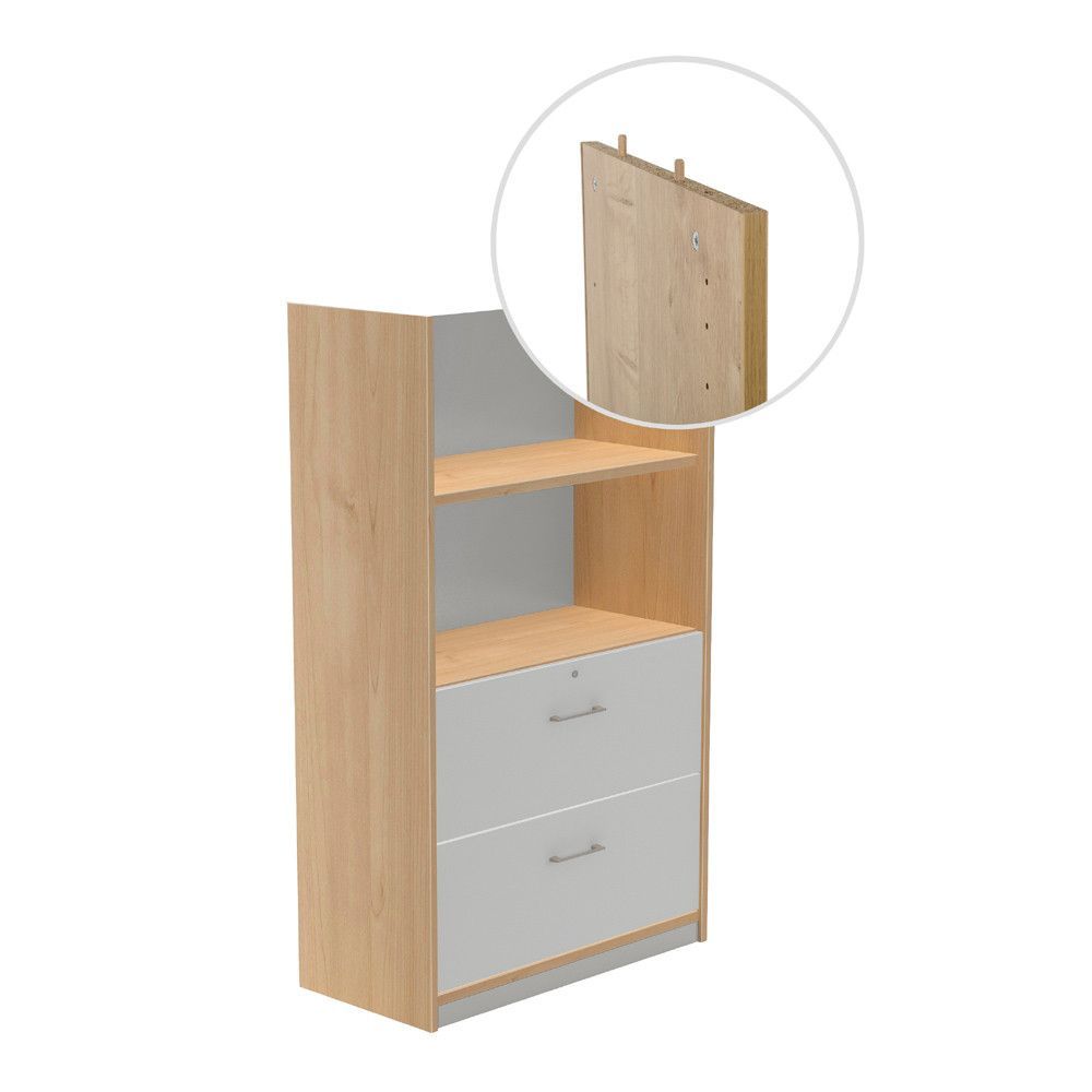 Kit Store 156 x 90 x 45 Estructura Roble/Frontales Gris Sin Tapa