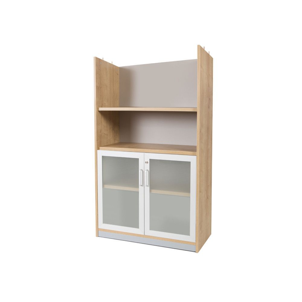 Kit Store 156 x 90 x 45 Estructura Roble/Puertas Cristal Sin Tapa