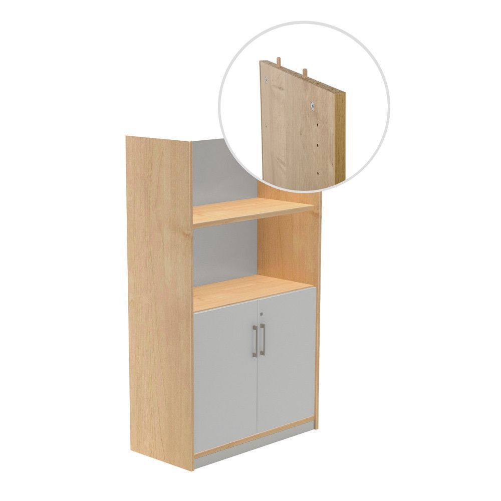 Kit Store 156 x 90 x 45 Estructura Roble/Puertas Gris Sin Tapa