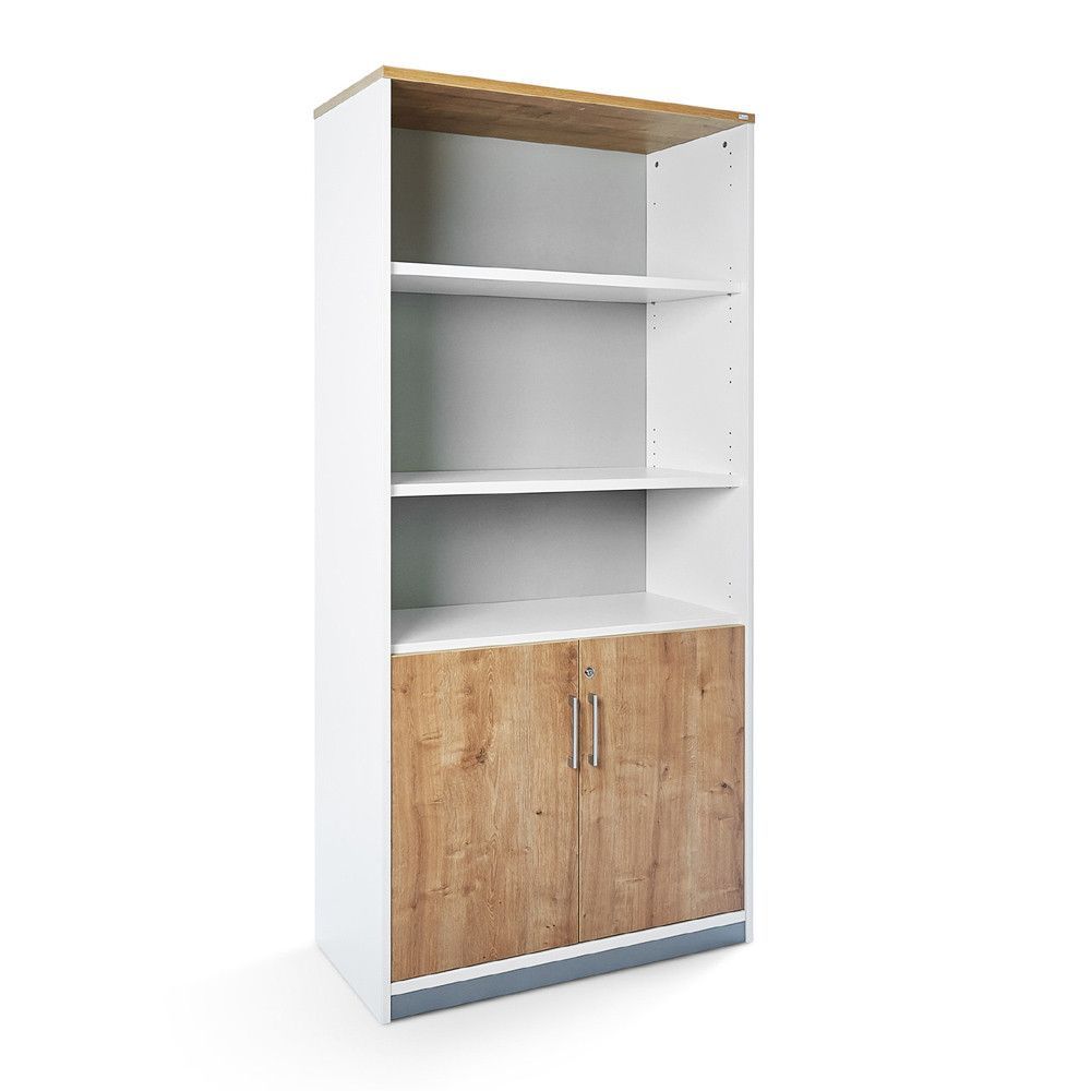 Kit Store 195 x 90 x 45 Estructura Blanca/Puertas Roble