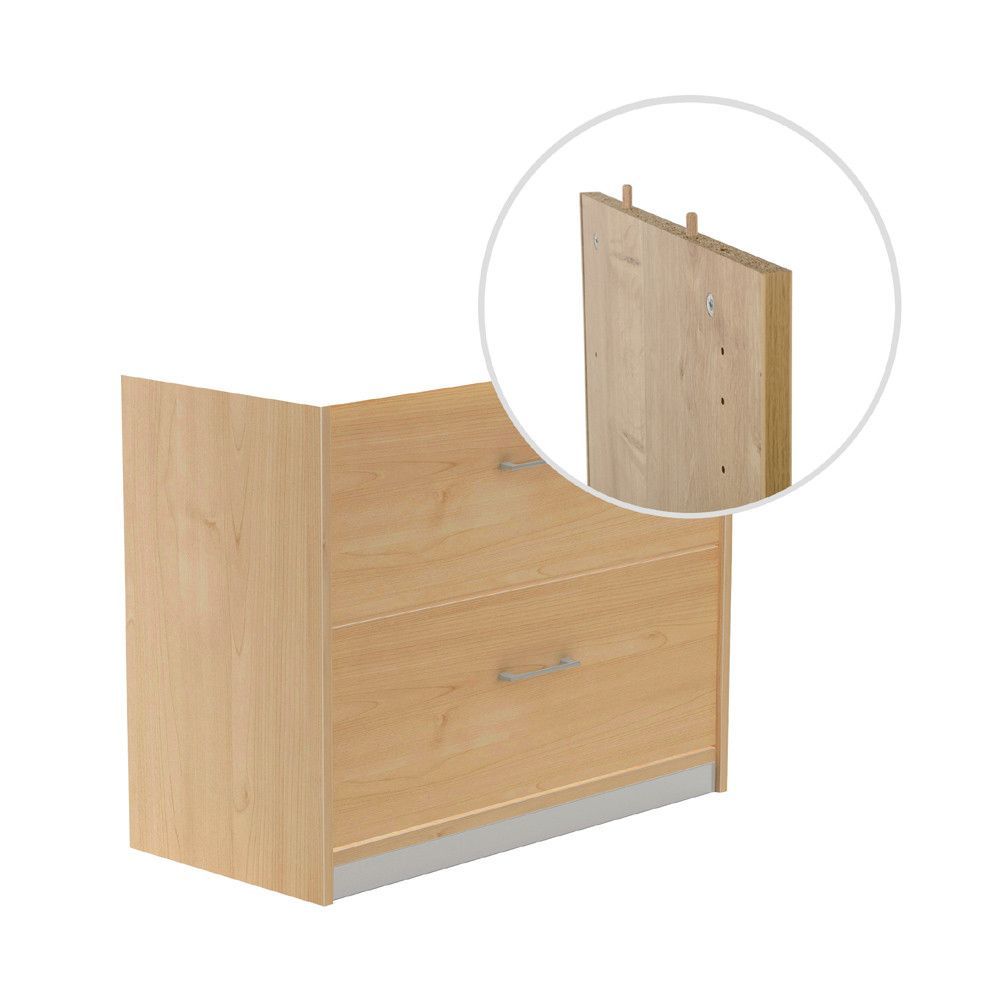 Kit Store 78 x 90 x 45 Estructura Aluminio y Frontales Roble Sin Tapas