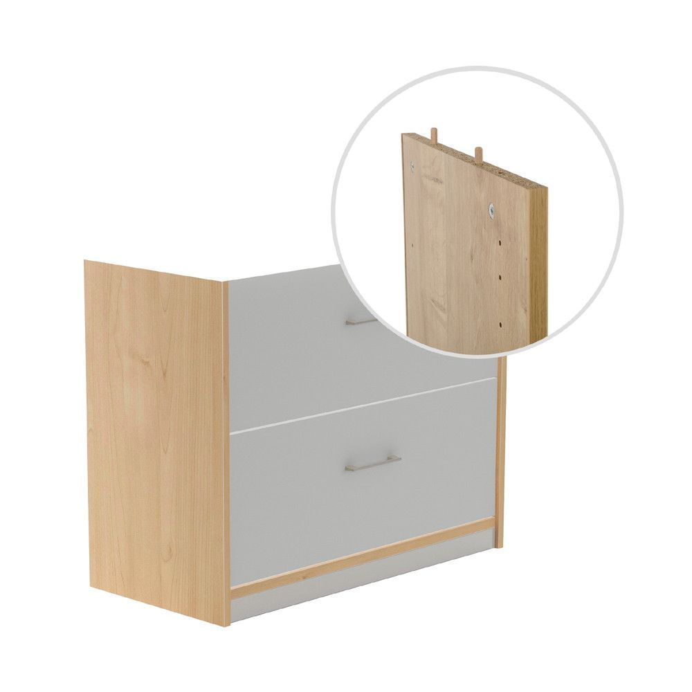 Kit Store 78 x 90 x 45 Estructura Roble/Frontales Gris Sin Tapa