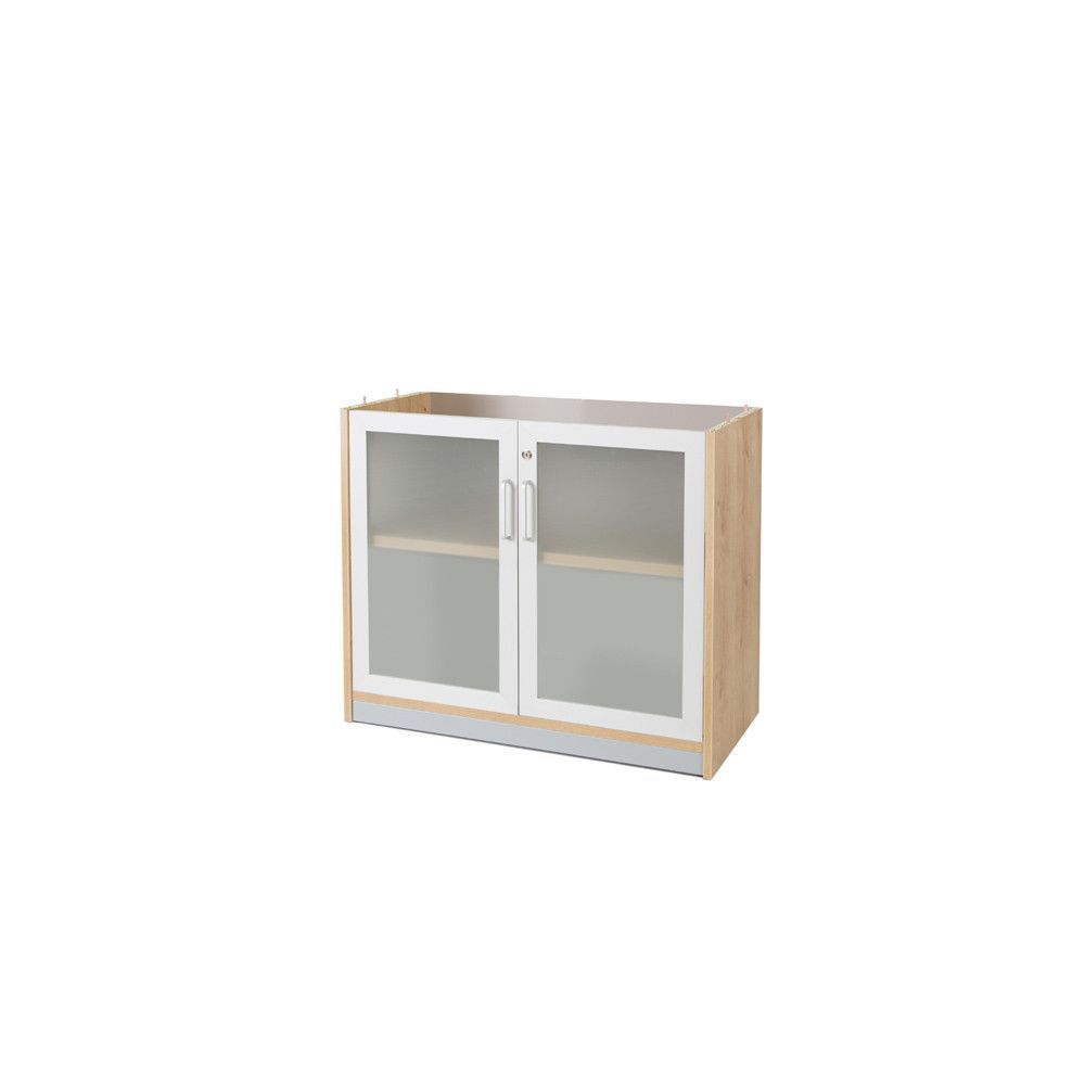 Kit Store 78 x 90 x 45 Estructura Roble/Puertas Cristal Sin Tapa