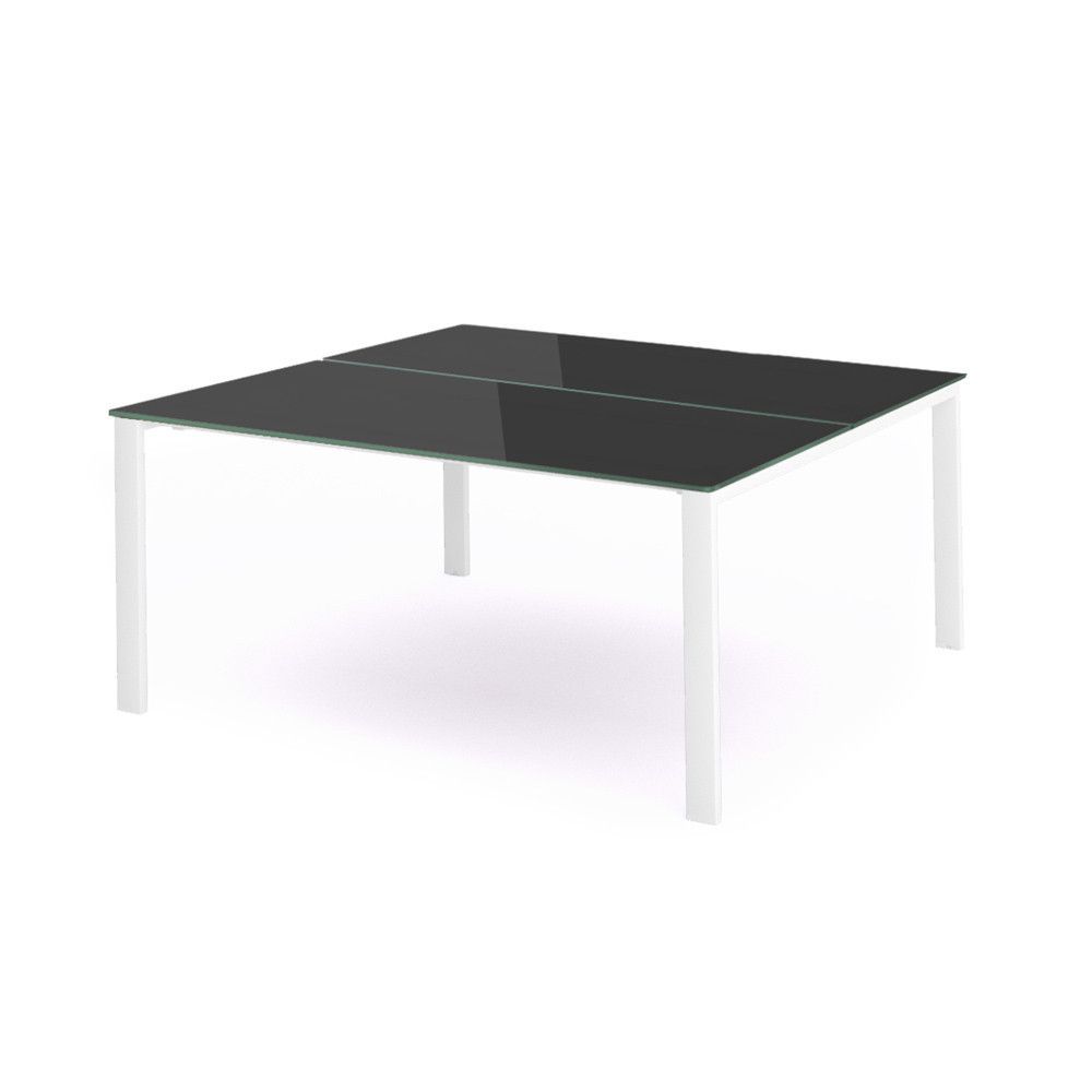 Kit Total Mesa 160 x 163 Blanco / Cristal Blanco