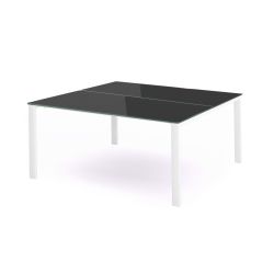 Kit Total Mesa 180 x 163 Blanco / Cristal Negro