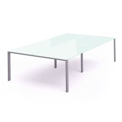 Kit Total Mesa 320 x 163 Aluminio / Cristal Blanco