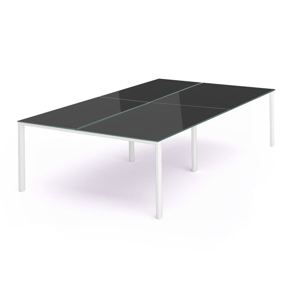 Kit Total Mesa 320 x 163 Blanco / Cristal Negro