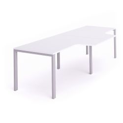 Kit Total Mesa L Doble 320 x 120 x 80  Aluminio / Blanco