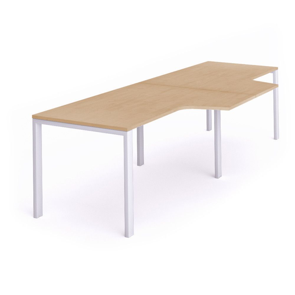 Kit Total Mesa L Doble 320 x 120 x 80  Blanco / Haya