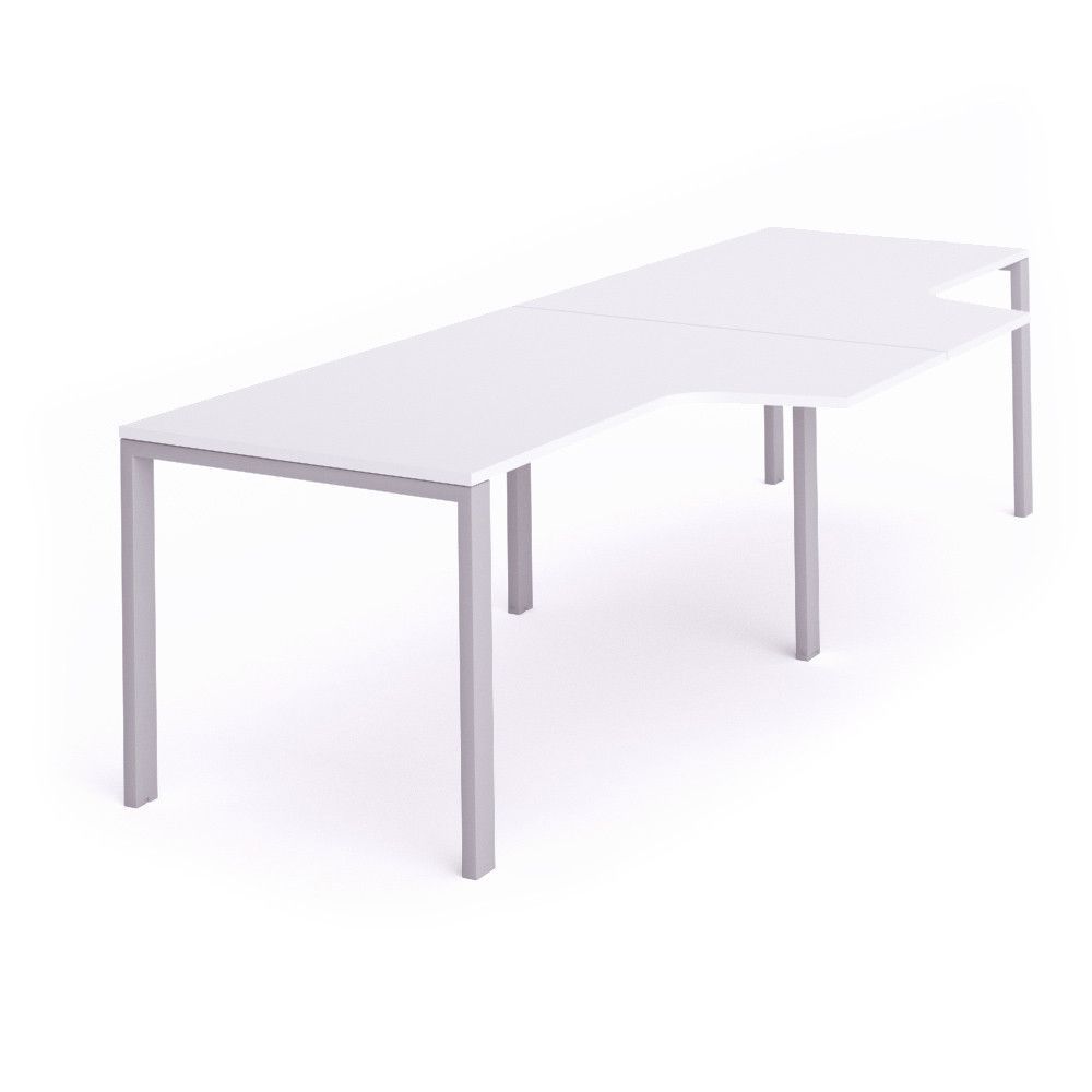 Kit Total Mesa L Doble 360 x 120 x 80 Aluminio / Blanco