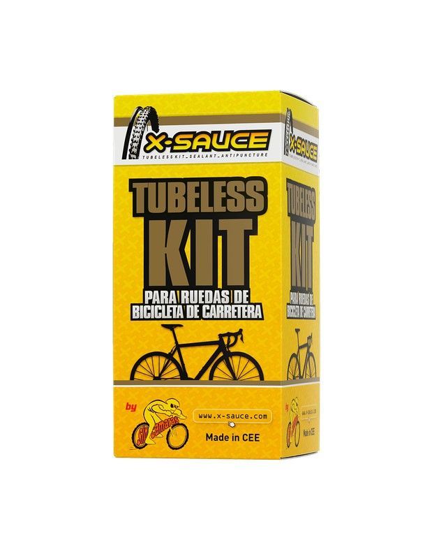 Kit Tubeless Carretera Valvula Fina X-Sauce