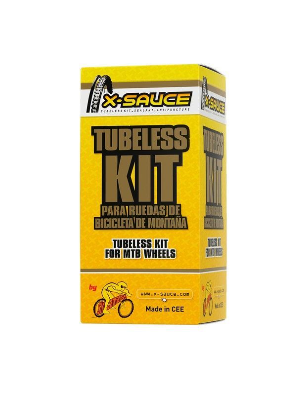 Kit Tubeless MTB X-Sauce – Válvula Gorda + Cinta Negra 23mm