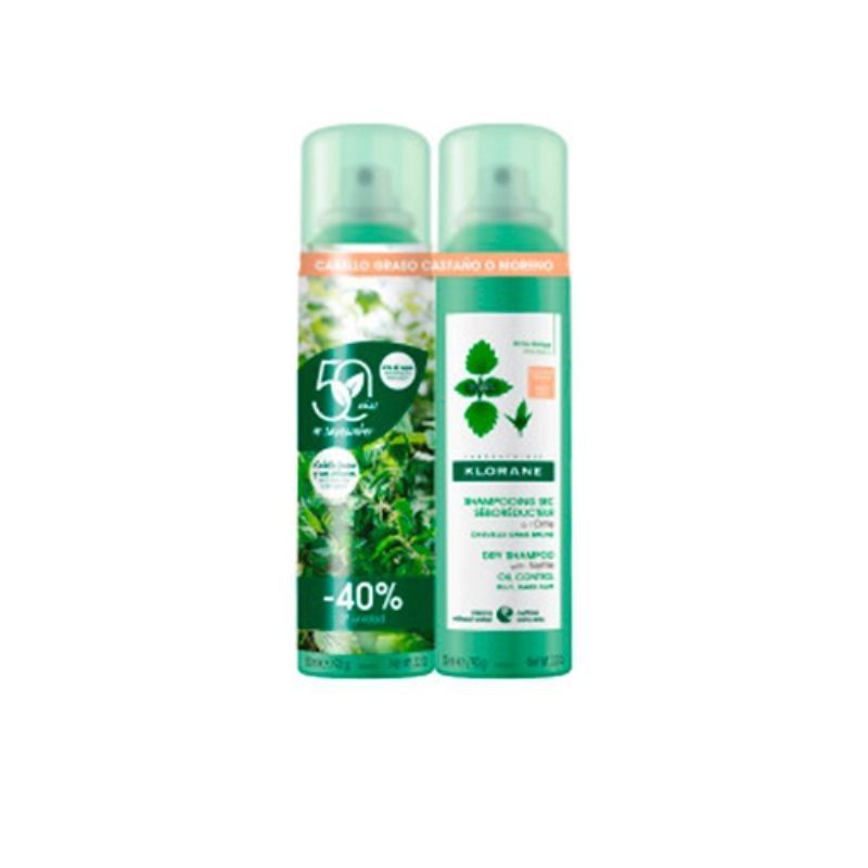 Klorane Champu Seco Ortiga Cabello Moreno Pack Duplo 150ml