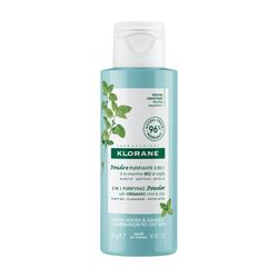 Klorane Polvo Purificante Menta 3 en 1 Limpia, exfolia y purifica.