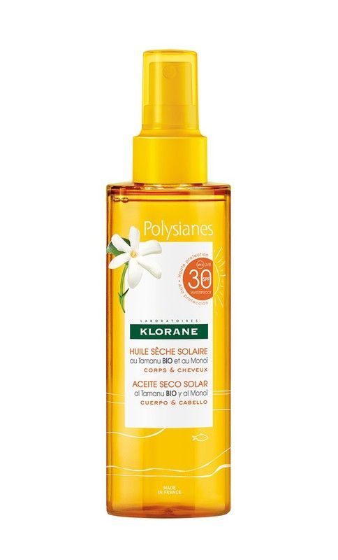 Klorane Polysianes Aceite Seco Solar Protección Media SPF30+ 200ml
