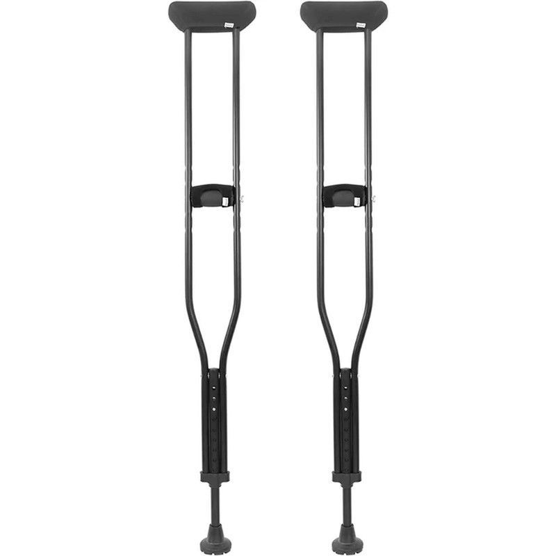 Kmina Muletas Axilares Acolchadas Adulto Aluminio Negras M / L - K10051 / K10052 2 Unidades