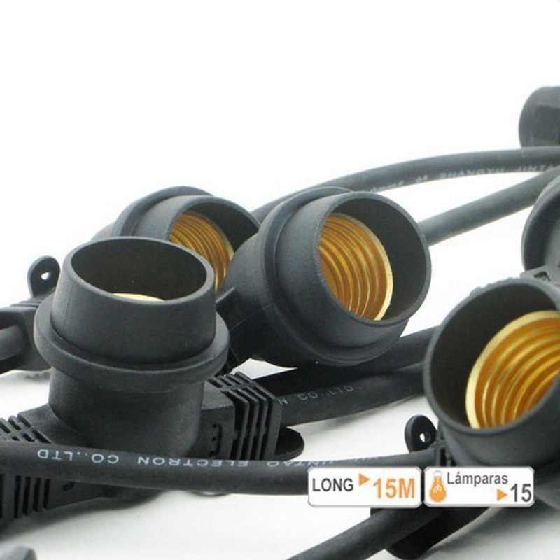 Laes 989021 guirnalda 15m/15 portalámparas e27 ip44