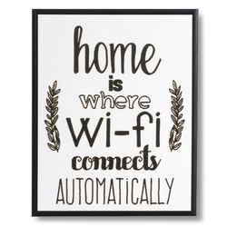 Lámina HOME con marco negro, 30x3,5x40 cm