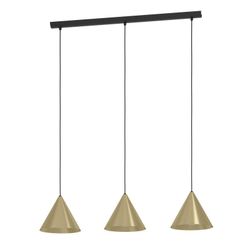 Lampara 3 luces Narices Oro Satinado-Negro