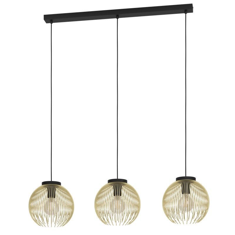 Lampara 3 luces Venezuela Oro-Negro