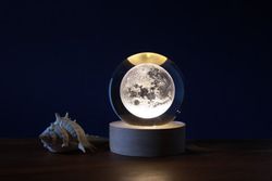 Lámpara Bola Cristal Grande Luna Regalo Itotal