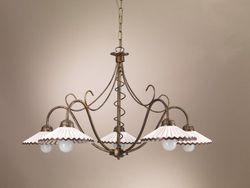 Lampara Cerámica 5 Luces Serie Rosina Onli