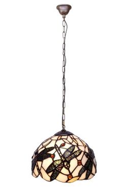 Lámpara Colgante con Cadena Tiffany Serie Pedrera Diámetro 20cm Tiffan y Luz