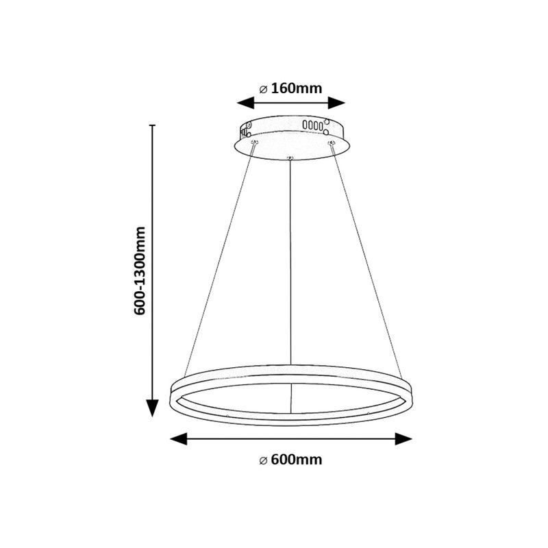Lámpara colgante negro 600mm Isaure