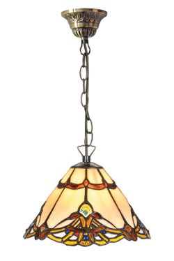 Lámpara Colgante Tiffany Clásica con Cadena diámetro 25 cm