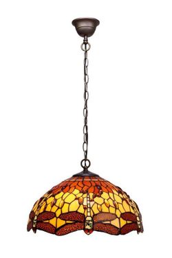 Lámpara Colgante Tiffany Serie Belle Amber Diámetro 41cm Tiffan y Luz