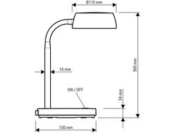 Lampara de escritorio maul led 5w 585lm luz calida brazo y cabezal giratorios azul