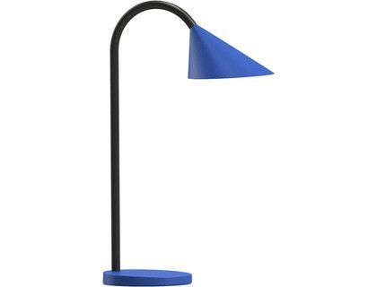 Lampara de escritorio unilux sol led 4w brazo flexible abs y metal azul base 14 cm diametro