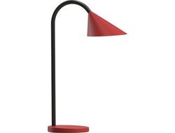 Lampara de escritorio unilux sol led 4w brazo flexible abs y metal rojo base 14 cm diametro